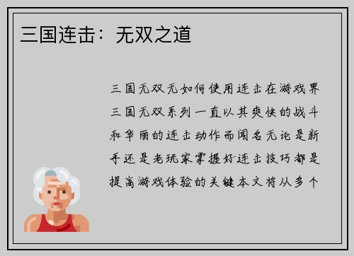 三国连击：无双之道